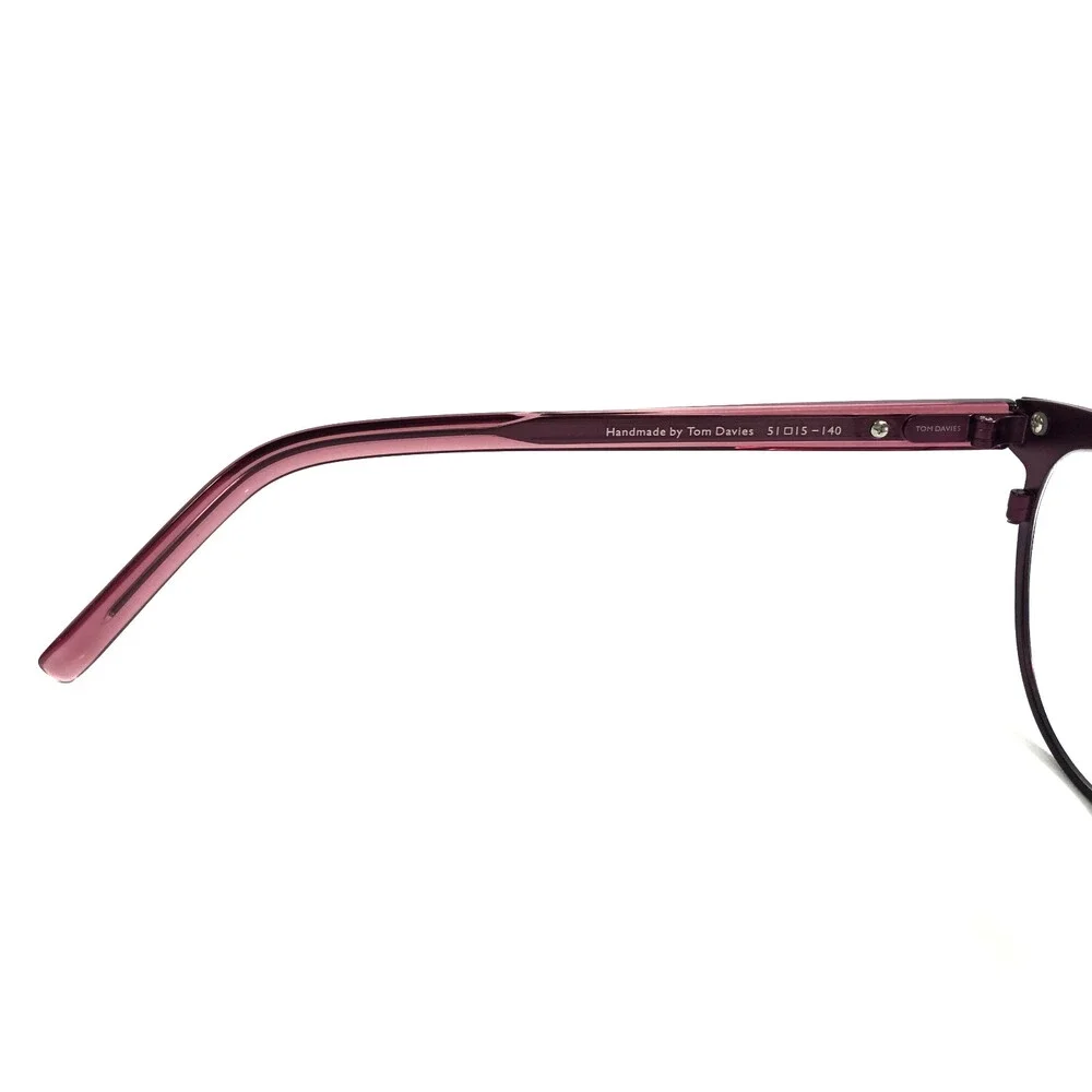 Tom Davies Eyeglasses Frames TD740 Col. 2217 Matte Purple Black Clear 51-15-140